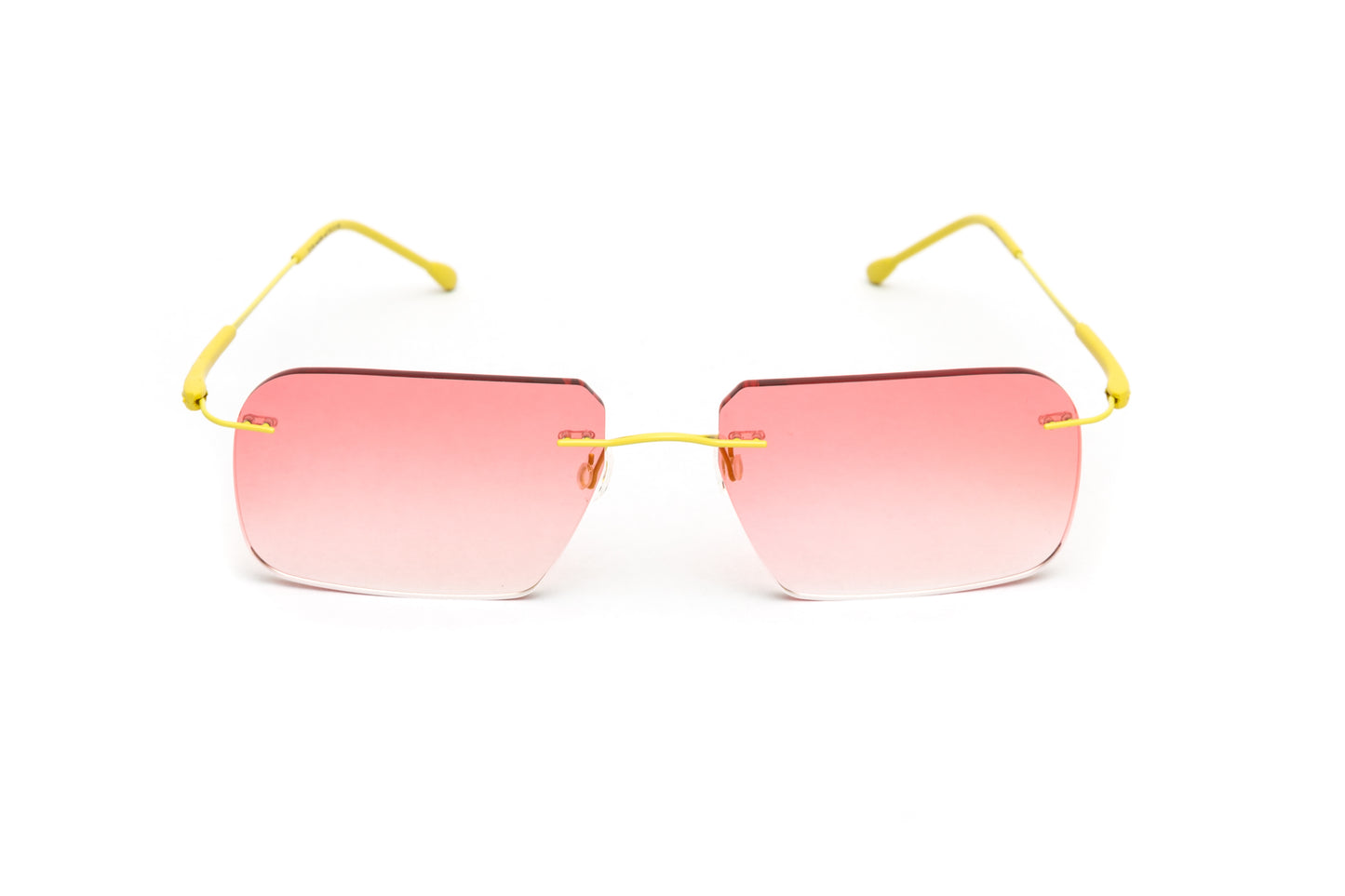 Kent Mod 4 Rimless Yellow Titanium / Gradient Red Anti Glare Sunglasses