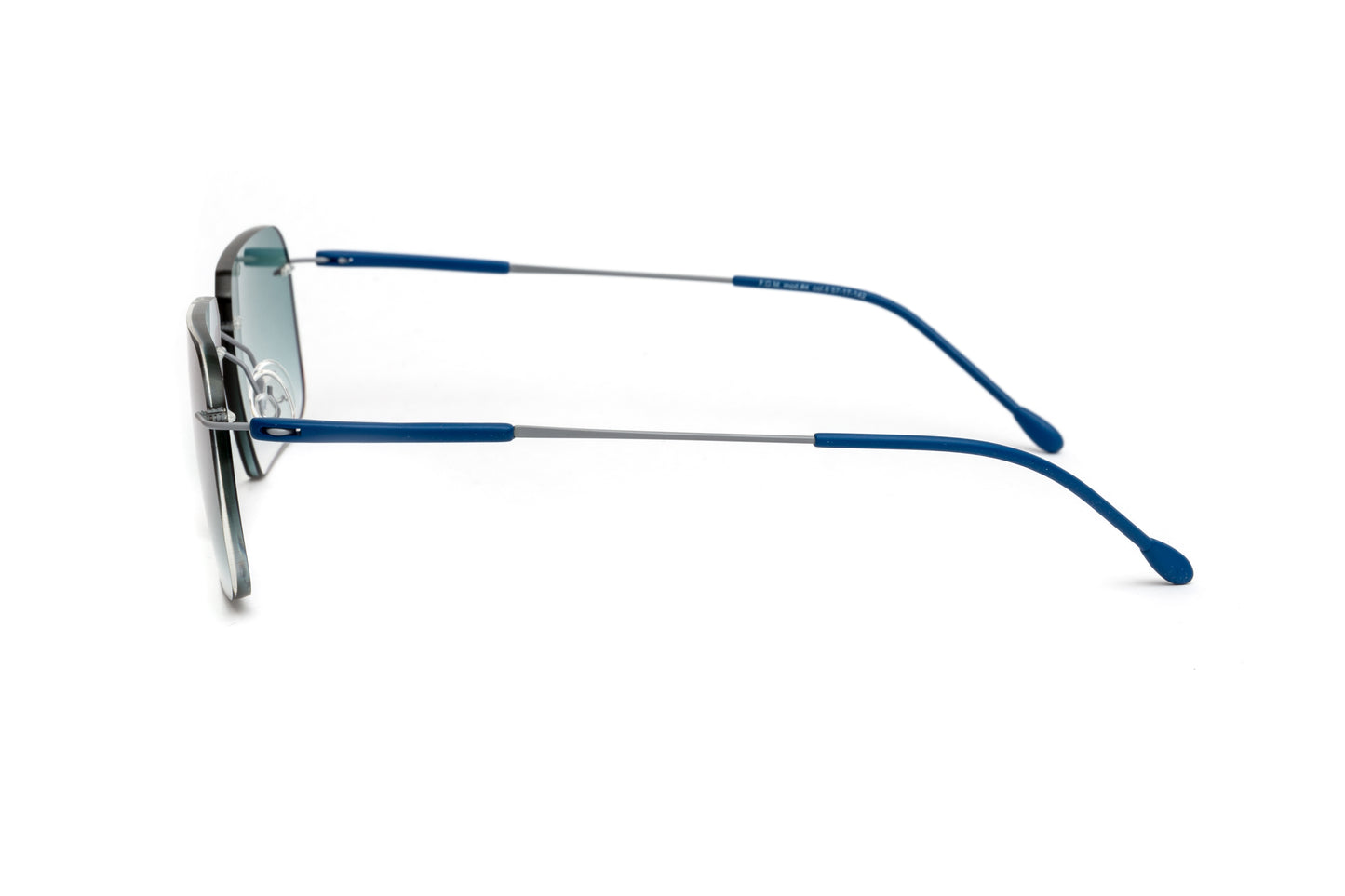 Kent Mod 4 Rimless Navy + Gunmetal Titanium / Gradient Green Anti Glare Sunglasses