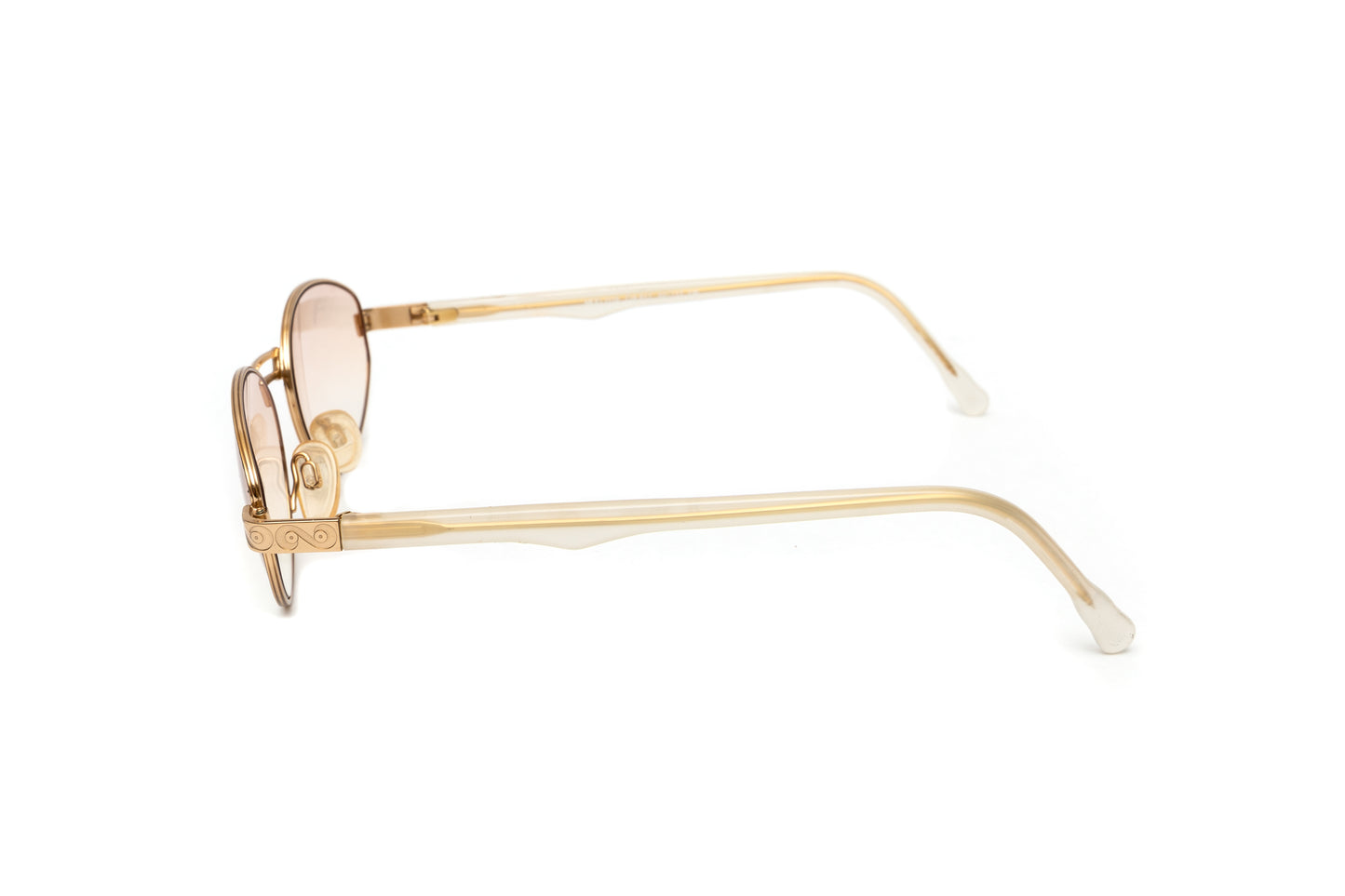 Vintage Cazal Oval Gold & Milky Translucent Frames