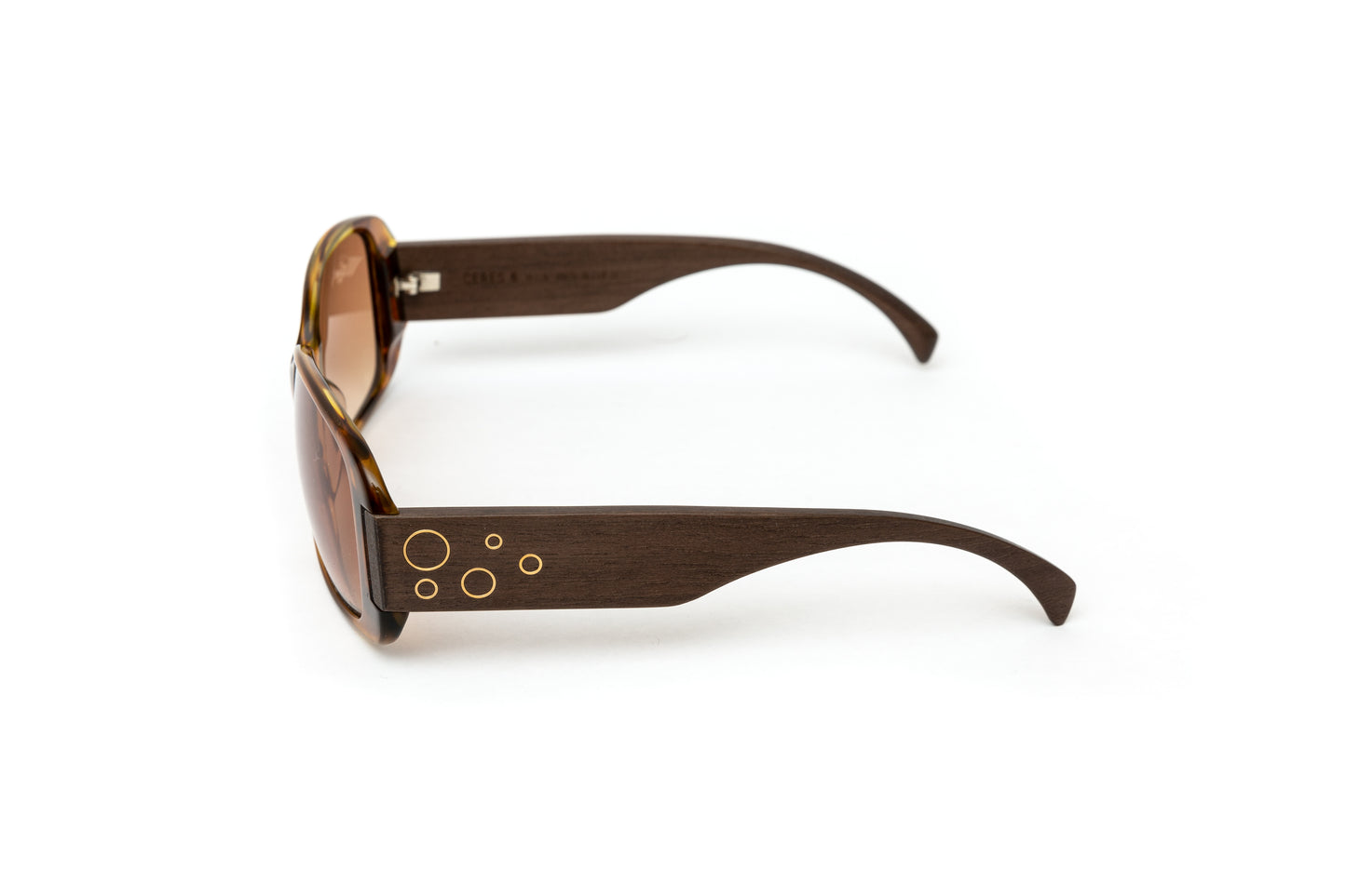 Ceres // Unisex Tortoise Acetate and Wood Sunglasses // 18KT Gold