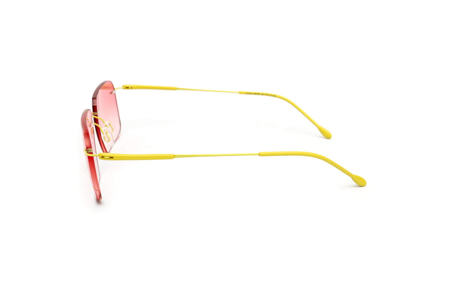 Kent Mod 4 Rimless Yellow Titanium / Gradient Red Anti Glare Sunglasses