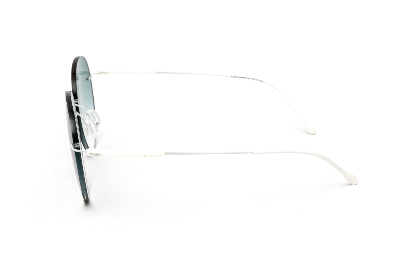 Kent Mod 2 Rimless White Titanium / Gradient Green Anti Glare Sunglasses