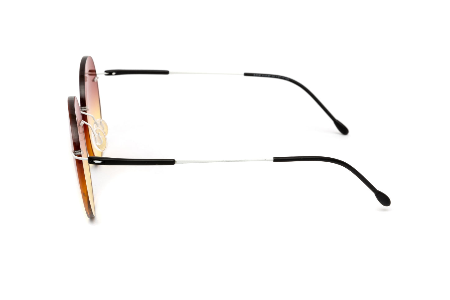 Kent Mod 2 Rimless White + Black Titanium / Gradient Brown Yellow Anti Glare Sunglasses