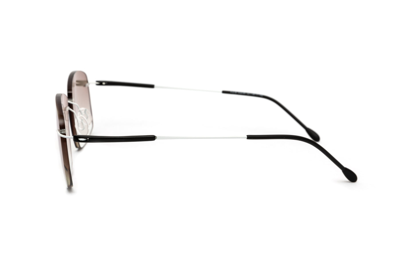Kent Mod 3 Rimless White + Black Titanium / Gradient Brown Anti Glare Sunglasses
