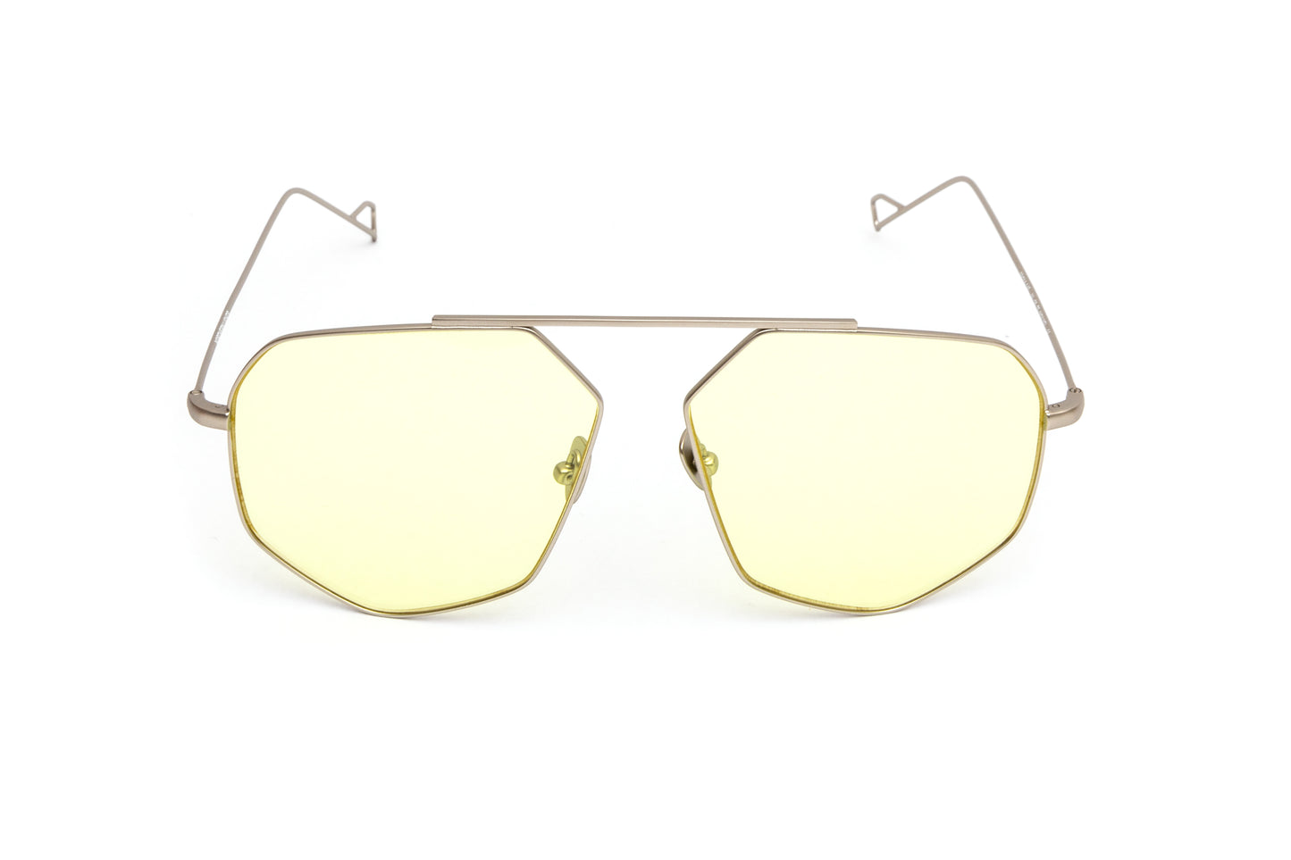 NL2675 Matte Silver Titanium Frame/ Yellow Aviator Sunglasses
