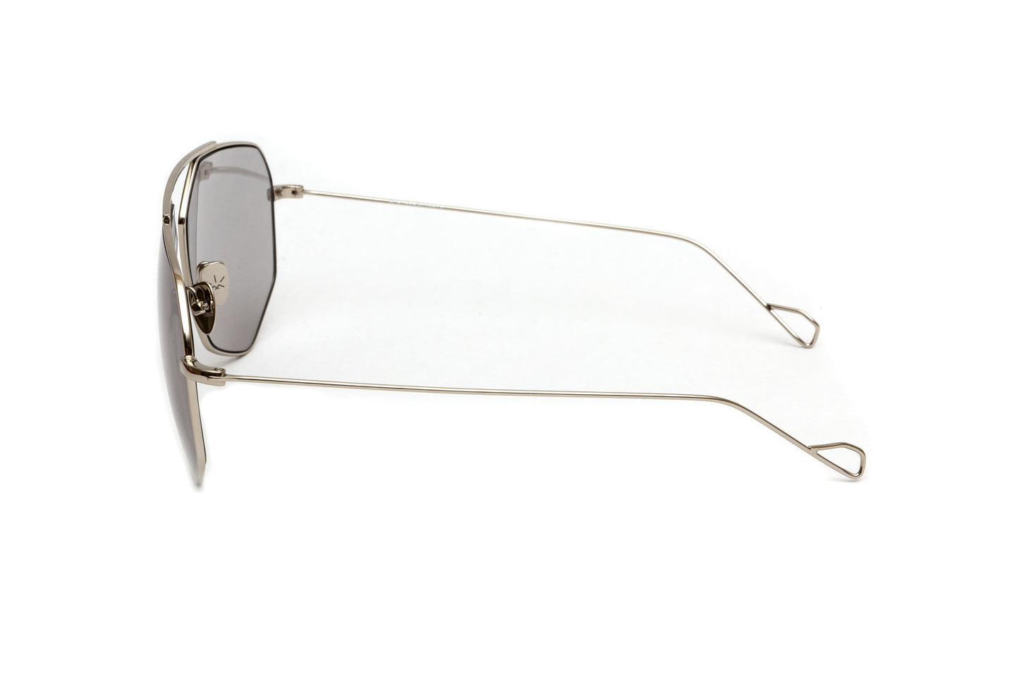 NL26074 Silver Titanium Frame/ Grey Aviator Sunglasses