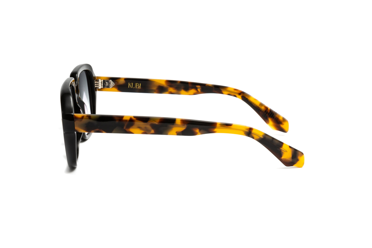 Kubi THE MASTER Black + Havana Acetate / Gradient Grey Anti Glare Sunglasses