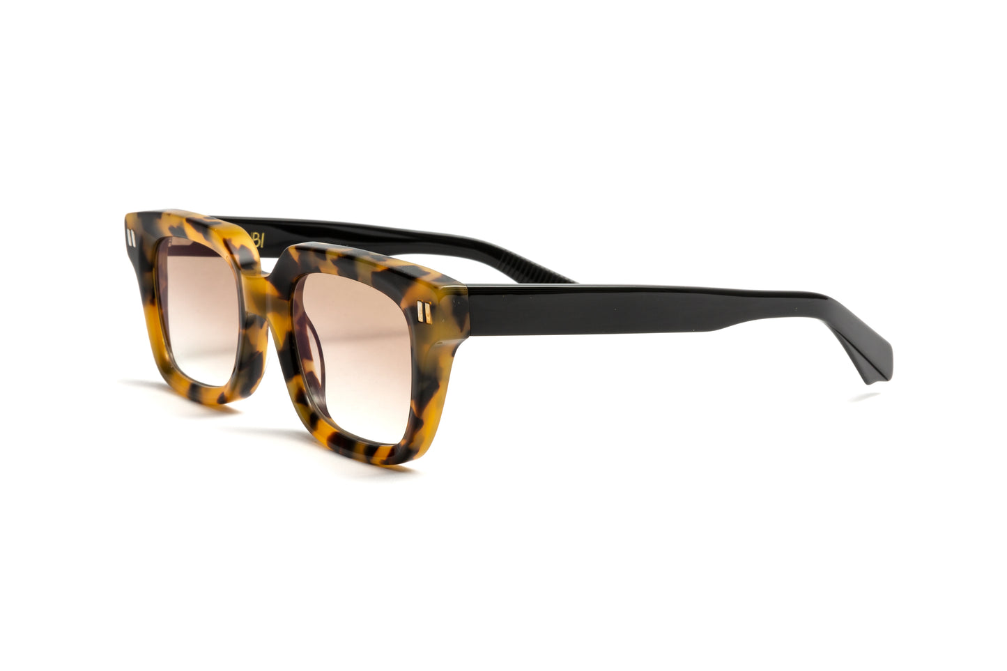Kubi THE MOMENT Havana Acetate Frame + Black Acetate Temples / Gradient Brown Anti Glare Sunglasses