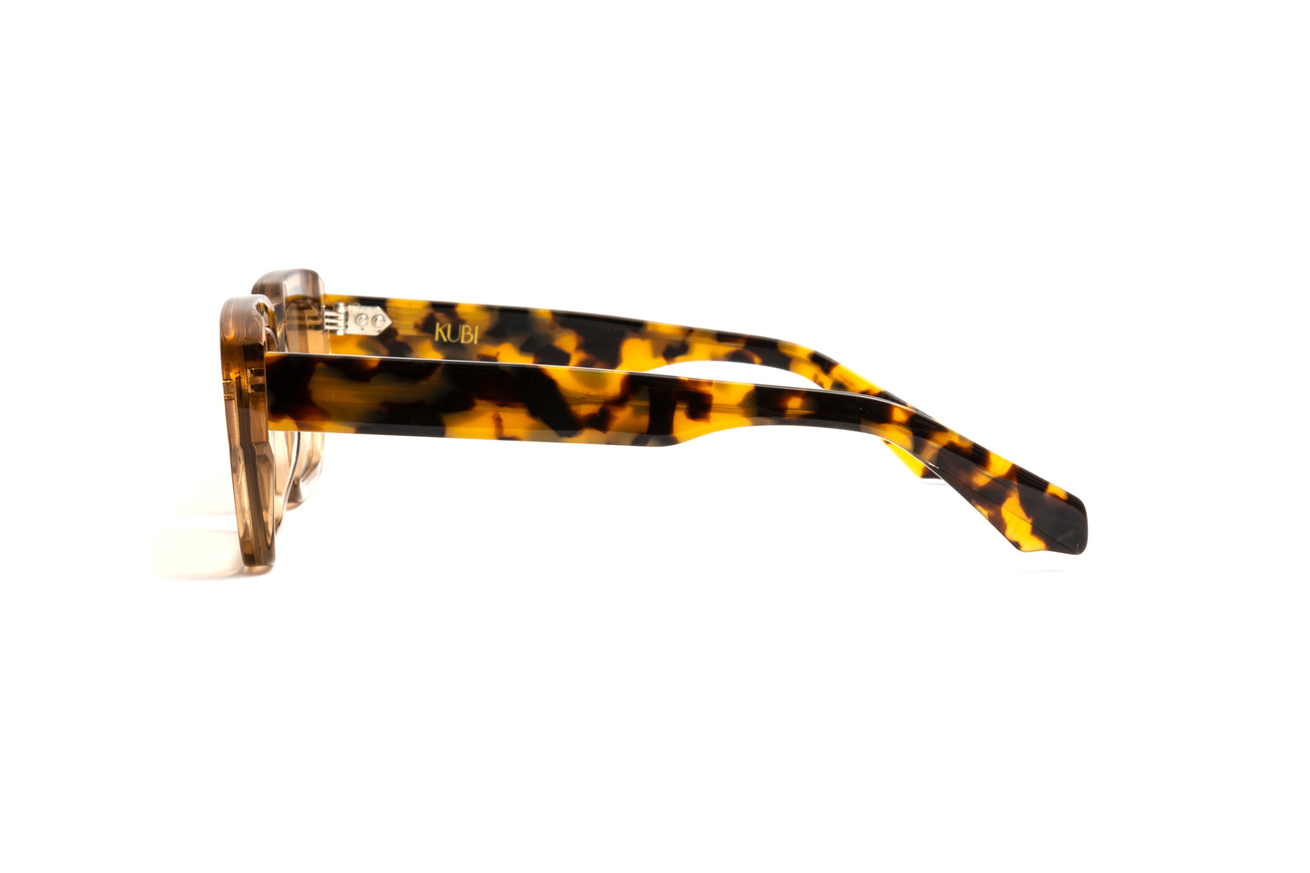 Kubi THE PLAYER Transparent Champagne Frame + Havana Acetate Temples / Gradient Brown Anti Glare Sunglasses