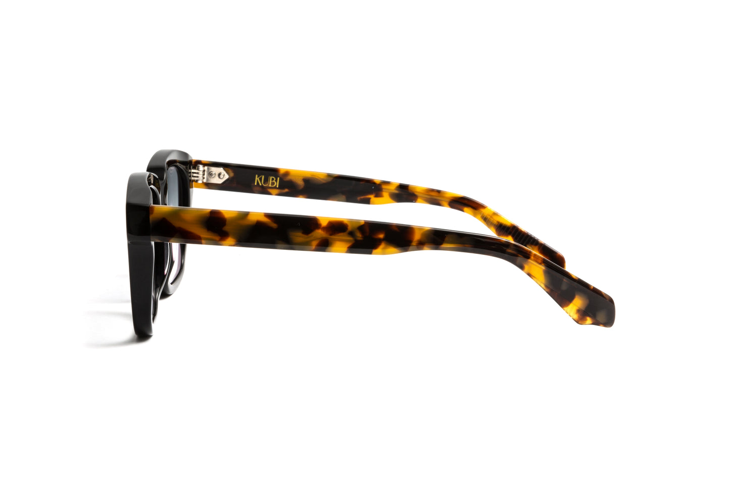 Kubi THE PRODUCER Black + Havana Acetate / Gradient Grey Anti Glare Sunglasses