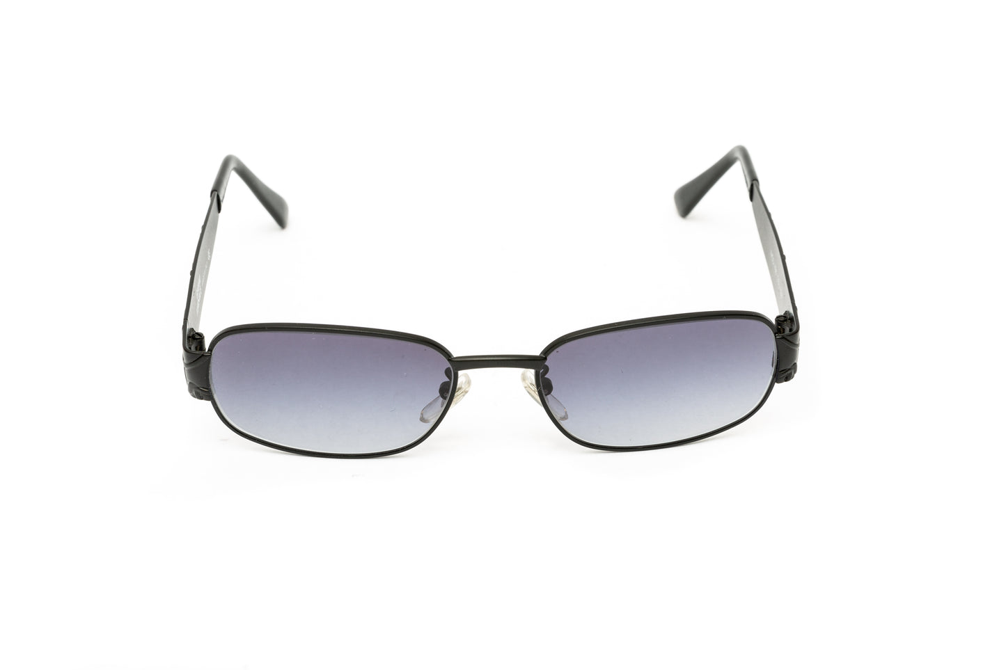Vintage Gianni Versace Matte Black Rectangular Unisex Sunglasses