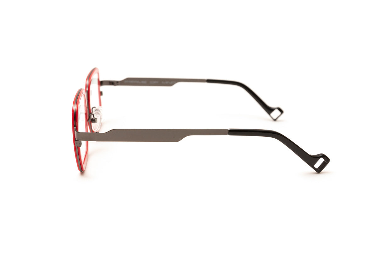 THE LENOX Red/ Gunmetal Optical Glasses