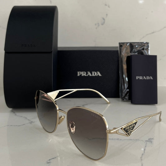 PRADA SPR 57Y Gold Metal Sunglasses