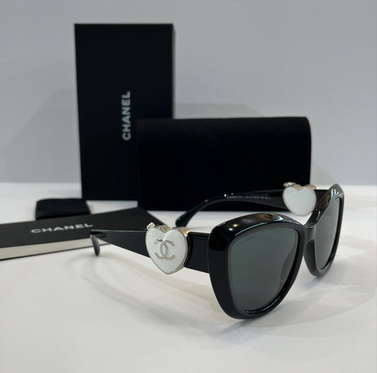 CHANEL 5517 Black & Silver Sunglasses
