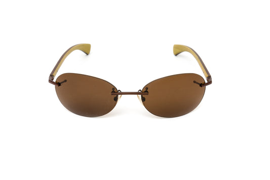 Men's Rimless Brown Wood Sunglasses // Polarized Brown Lenses