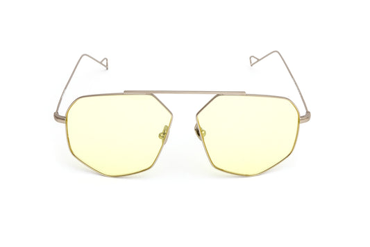 NL2675 Matte Silver Titanium Frame/ Yellow Aviator Sunglasses