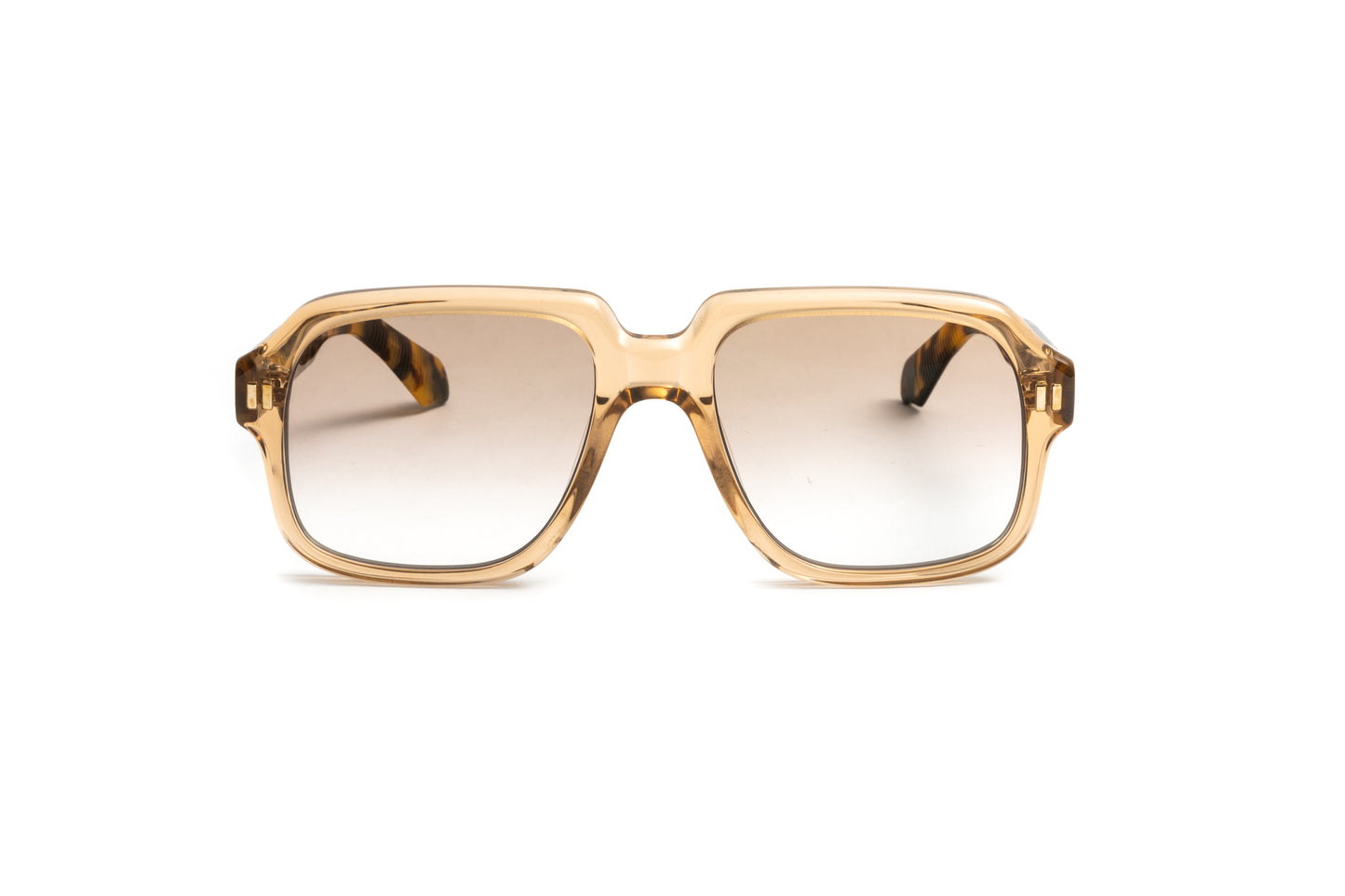 Kubi THE MASTER Transparent Champagne Frame + Havana Acetate Temples / Gradient Brown Anti Glare Sunglasses