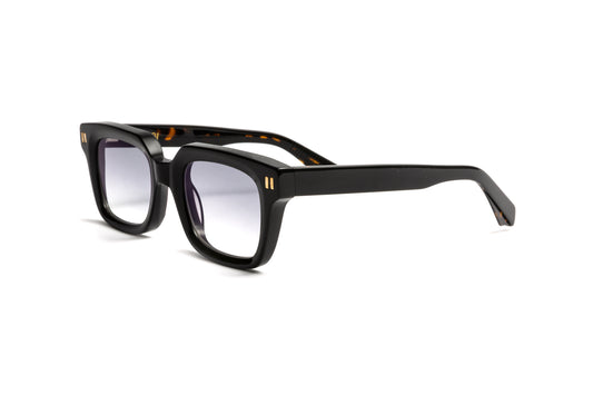 Kubi THE MOMENT Black + Dark Havana Acetate / Gradient Grey Anti Glare Sunglasses