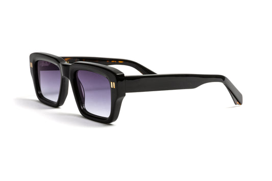 Kubi THE PLAYER Black + Dark Havana Acetate / Gradient Grey Anti Glare Sunglasses