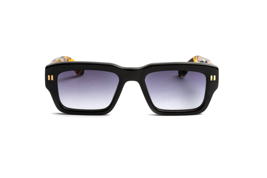 Kubi THE PLAYER Black + Havana Acetate / Gradient Grey Anti Glare Sunglasses