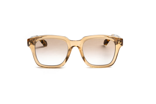 Kubi THE PRODUCER Transparent Champagne Frame + Havana Acetate Temples / Gradient Brown Anti Glare Sunglasses