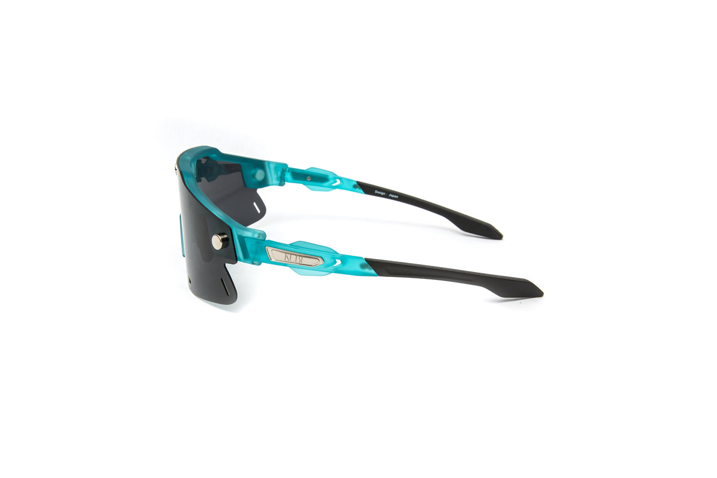 Kubi Sport 3 piece interchangeable shield sunglasses with green mirrored lenses, polarized, and yellow lenses