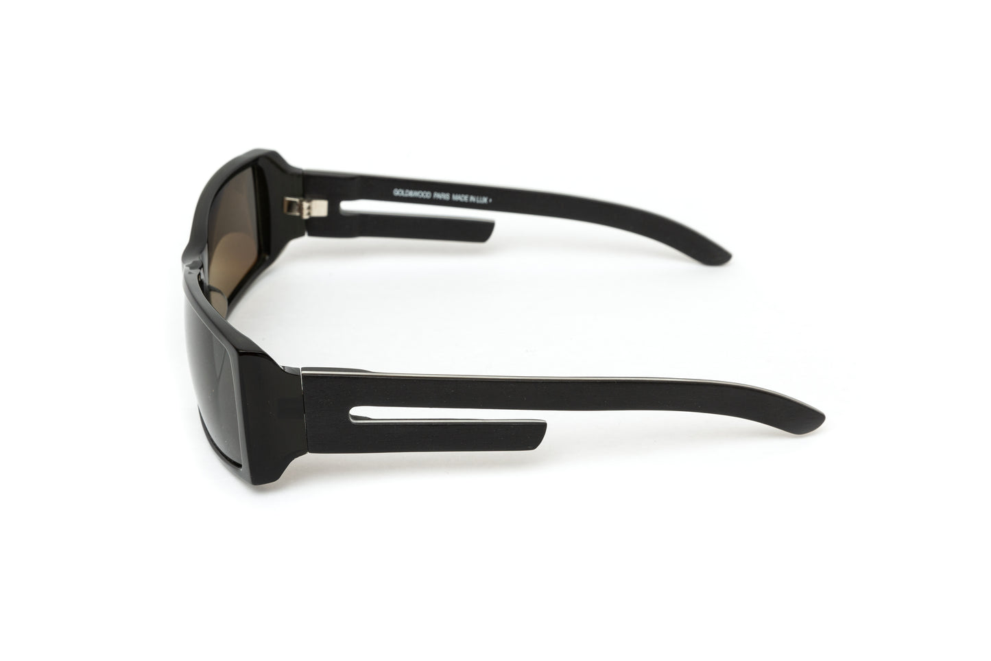 Meteor // Unisex Black Acetate & Wood Polarized Sunglasses