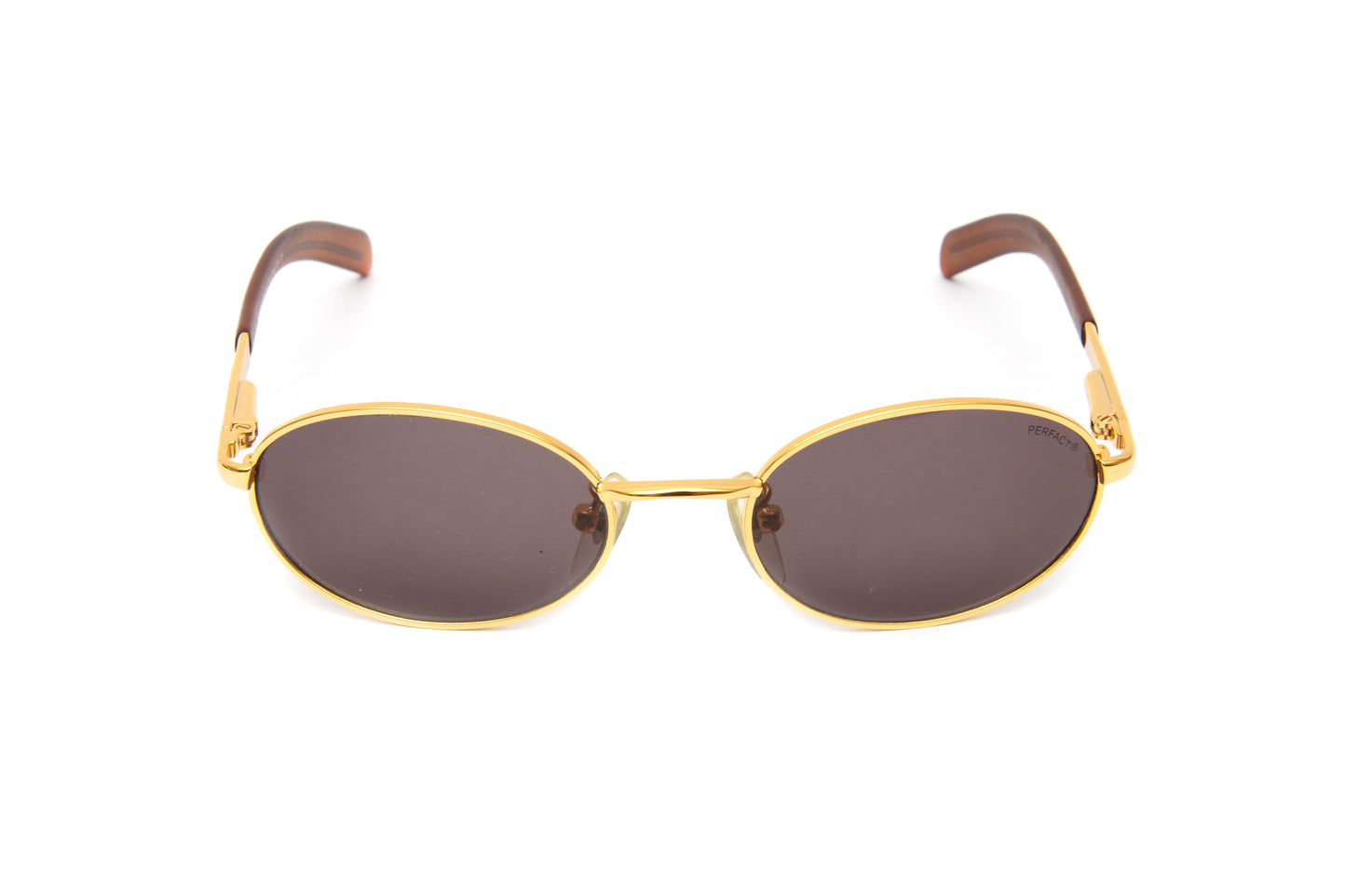 Vintage Perfact Gold Oval Unisex Sunglasses