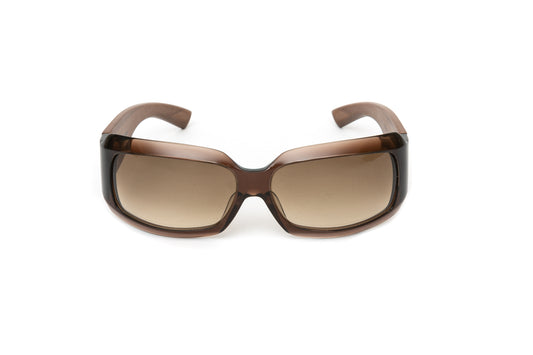 Thalie // Brown Acetate & Wood Shield Sunglasses