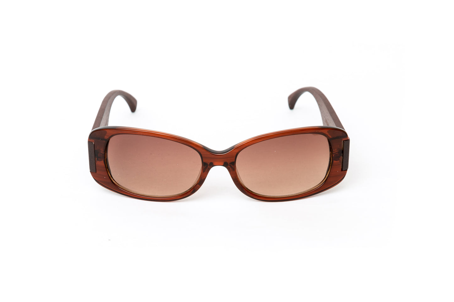 Vega // Unisex Brown Acetate and Cherry Wood Sunglasses // 18KT Gold