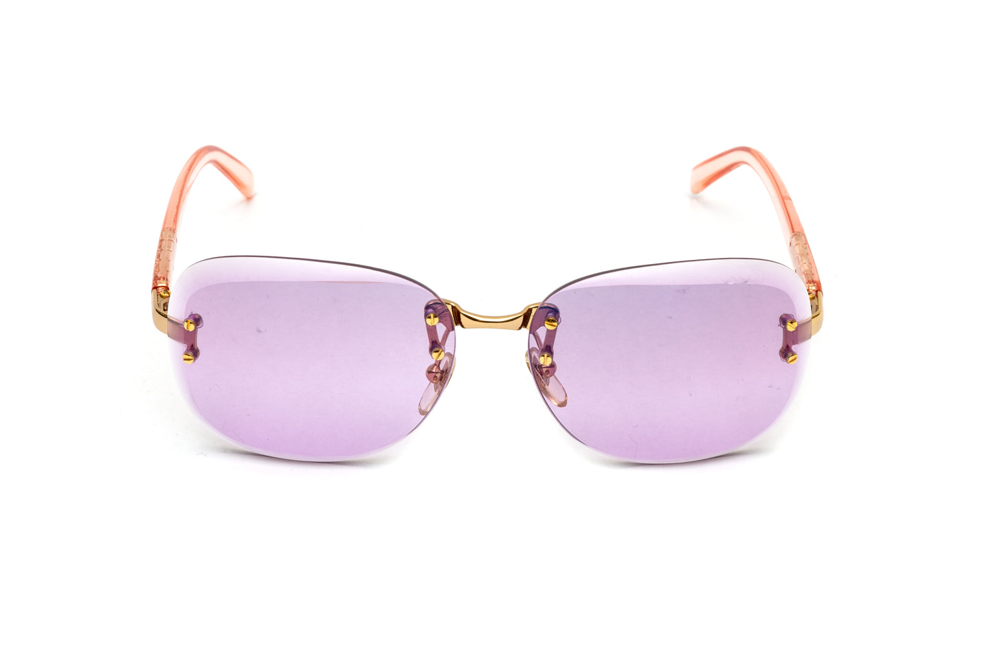 Vintage Gianni Versace Pink Rimless Sunglasses