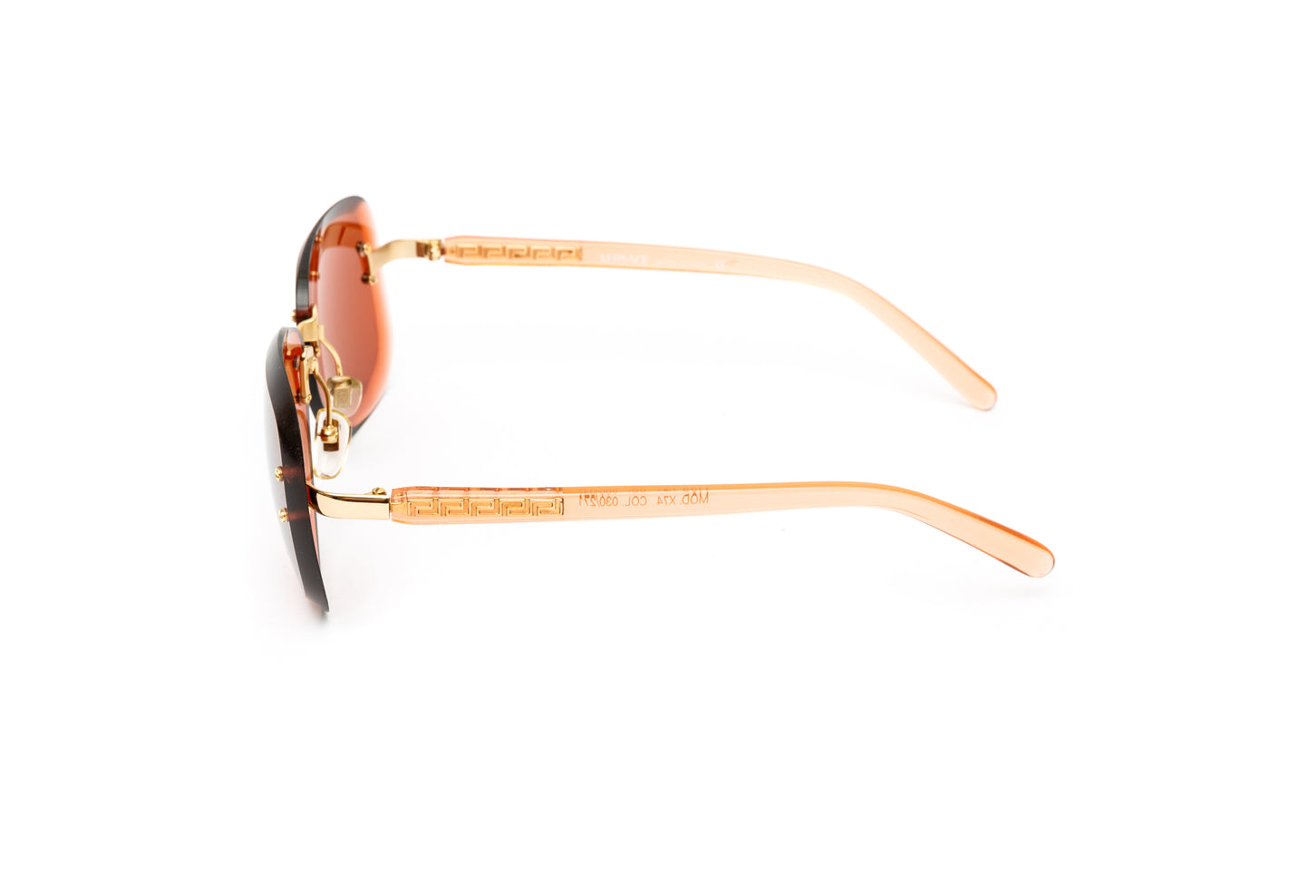 Vintage Gianni Versace Orange Rimless Sunglasses // Orange