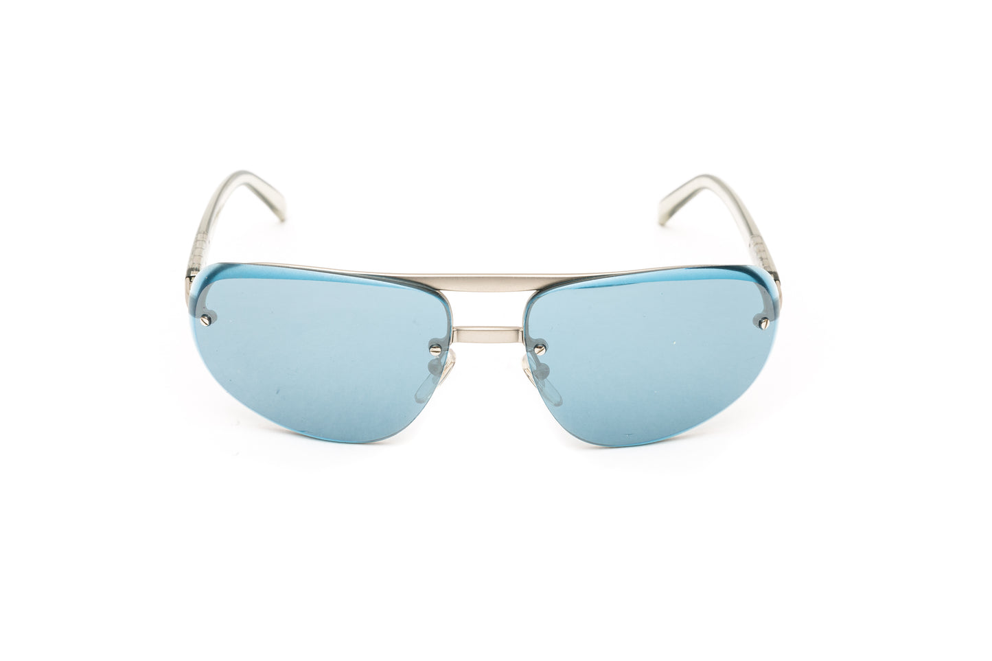 Vintage Gianni Versace Rimless Aviator Sunglasses // Teal