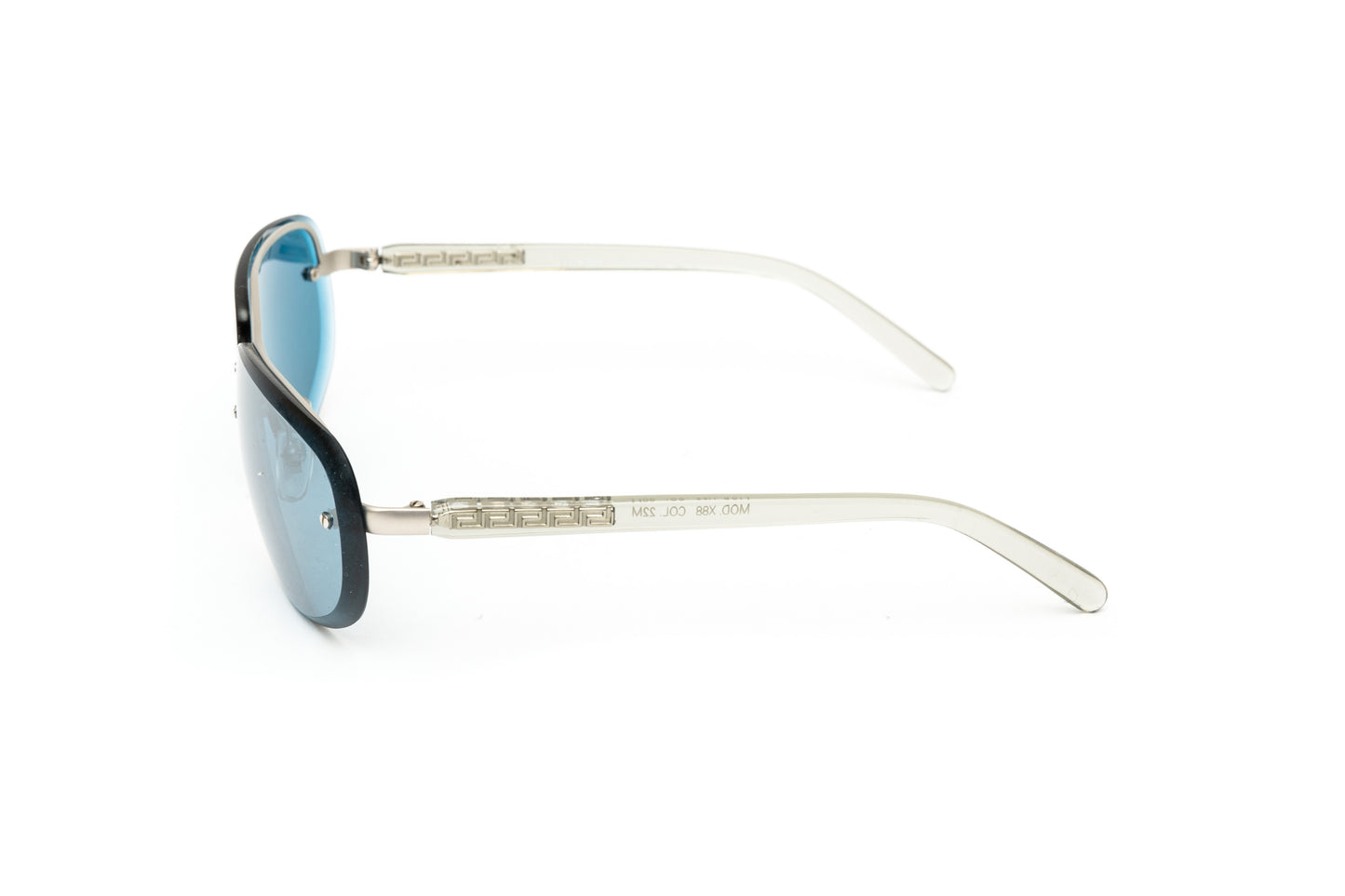 Vintage Gianni Versace Rimless Aviator Sunglasses // Teal