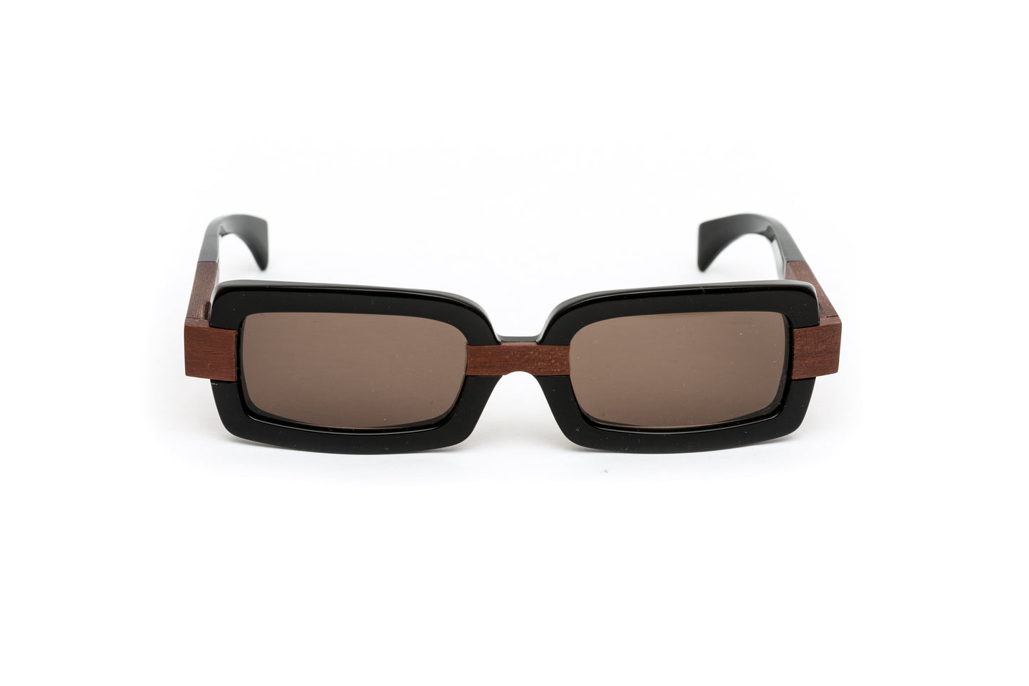 Zephyr // Unisex Black Acetate & Wood Sunglasses