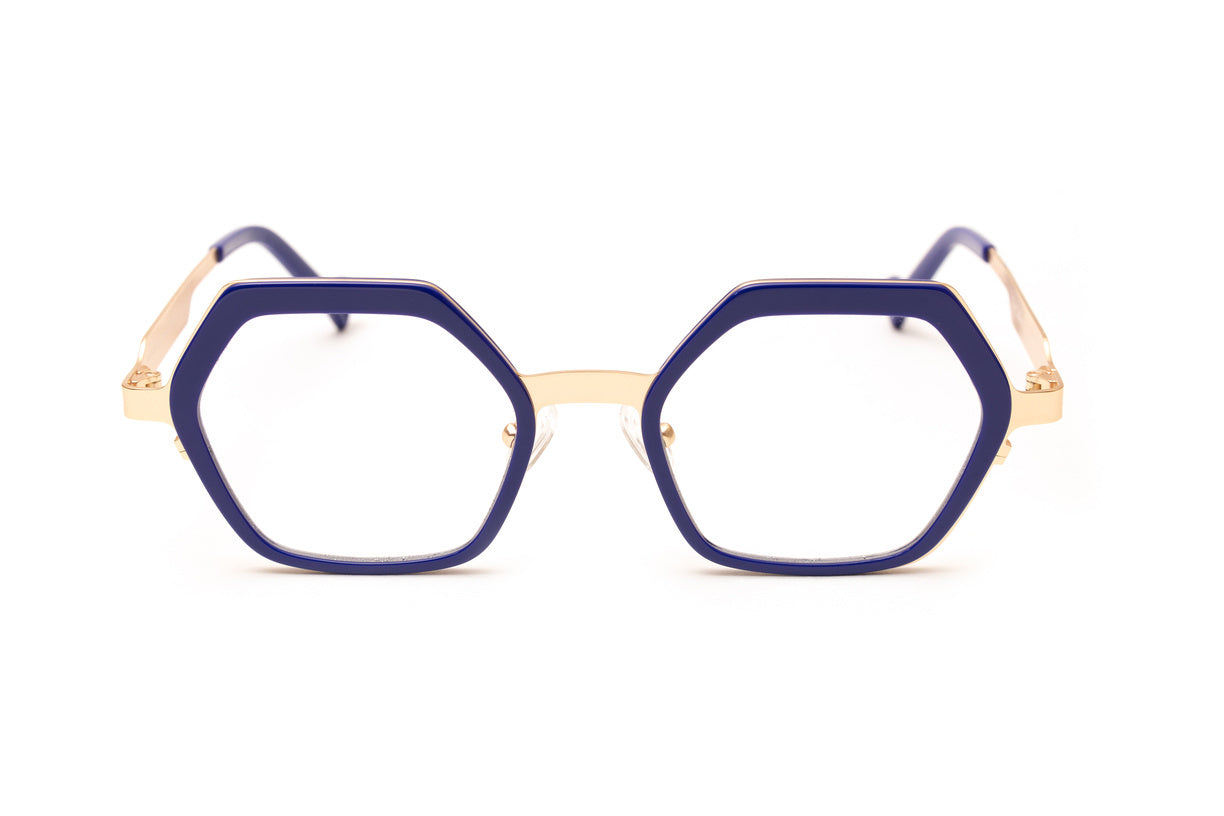 THE COLLINS Blue/ Rose Gold Reading Glasses