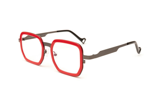 THE LENOX Red/ Gunmetal Reading Glasses