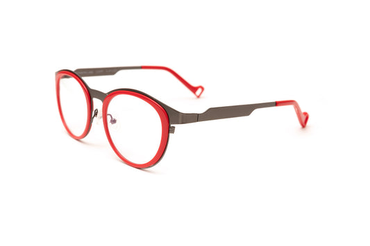 THE SAINT Red/ Gunmetal Optical Glasses