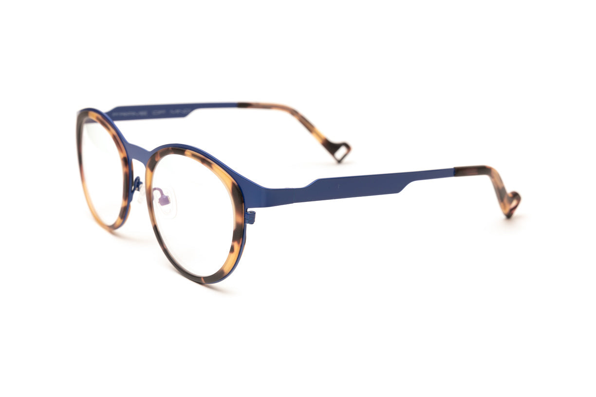 THE SAINT Matte Tortoise/ Navy Blue Reading Glasses